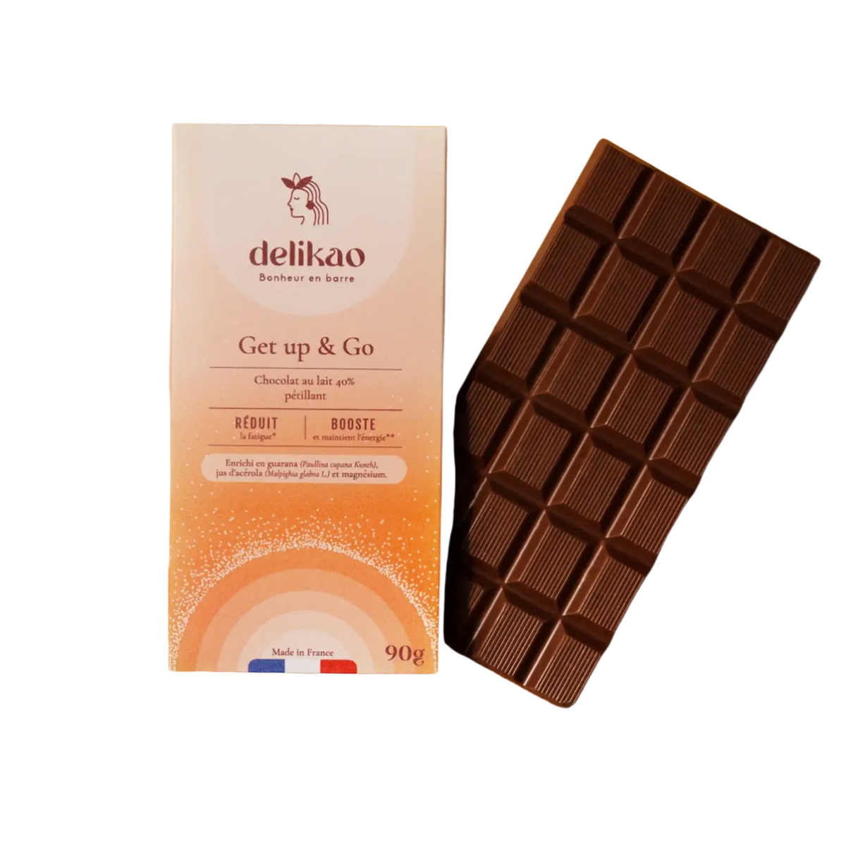 Energie-Schokolade von Delikao mit Guarana, Acerola und Magnesium, ideal für Vitalität und Energie, Süßigkeiten und Snacks.
