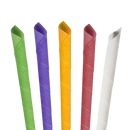 Fünf bunte gedrehte papierstrohhalme in grün, lila, gelb, rosa und weiß für glamza ohrkerzen ear candle therapy im mana shop