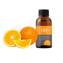 Ein 10ml amberglasflasche glamza premium ätherische öle orange mit schwarzem geriffeltem verschluss und orange etikett mana shop