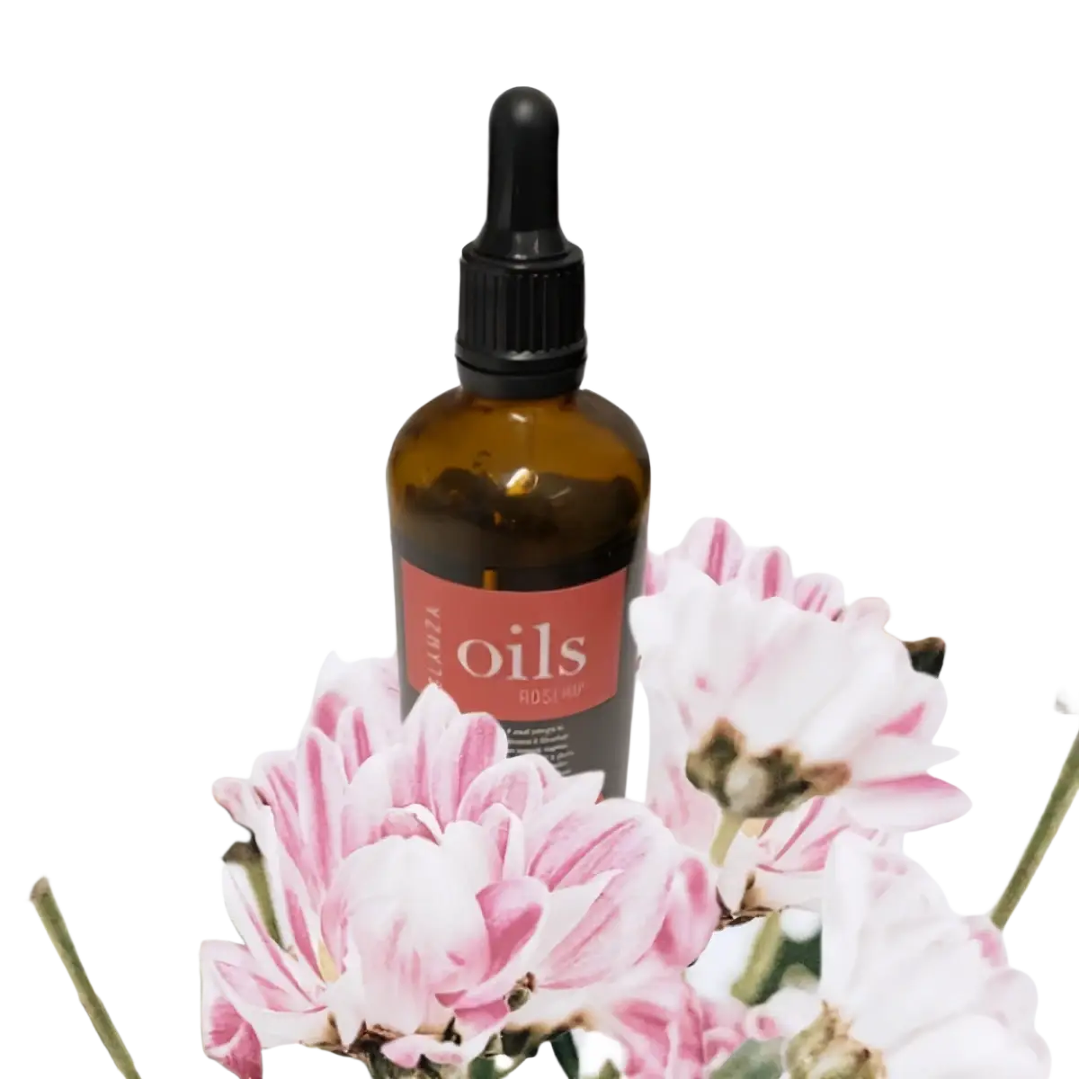 Glamza Premium ätherische Öle von My Wholesale Warehouse, 100% rein und natürlich, Flasche mit ätherischen Ölen auf weißem Hintergrund