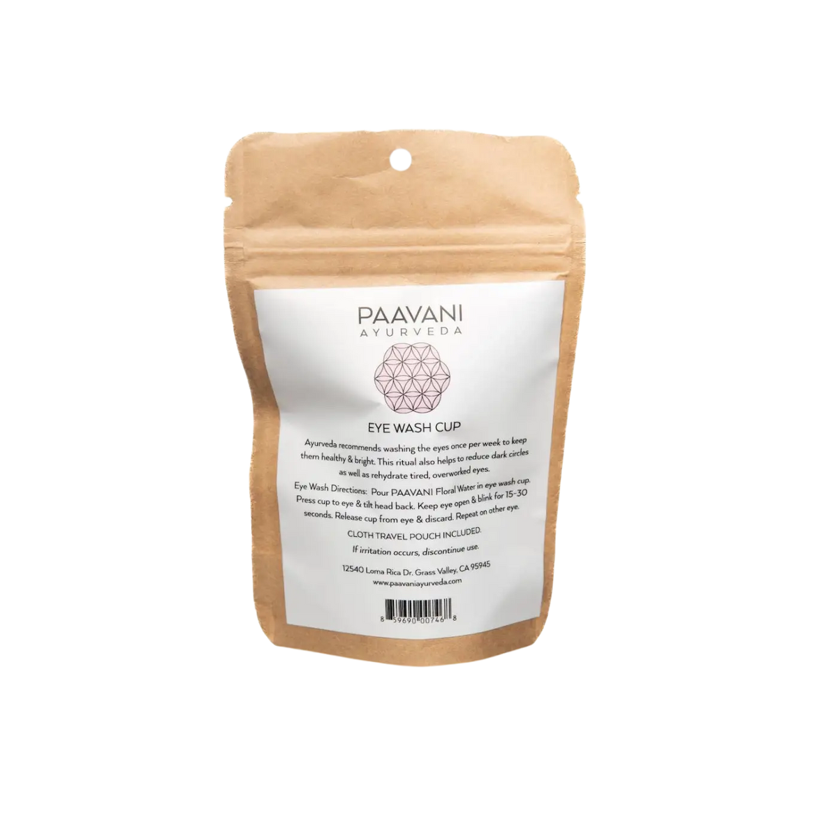 Glas-Augenwaschbecher von PAAVANI Ayurveda für Augenreinigung, Hydratation und Aufhellung, klare Glasdesign, ideal für Gesichtspflege