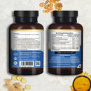 Zwei bernsteinfarbene glasflaschen mit schwarzen verschlüssen zeigen rückseite mit nahrungsergänzung glucosamin chondroitin complex hochwirksame tabletten mana shop