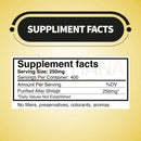 Supplement facts label auf der rückseite von goldene berge shilajit harz mit 250mg reinem altai shilajit pro portion