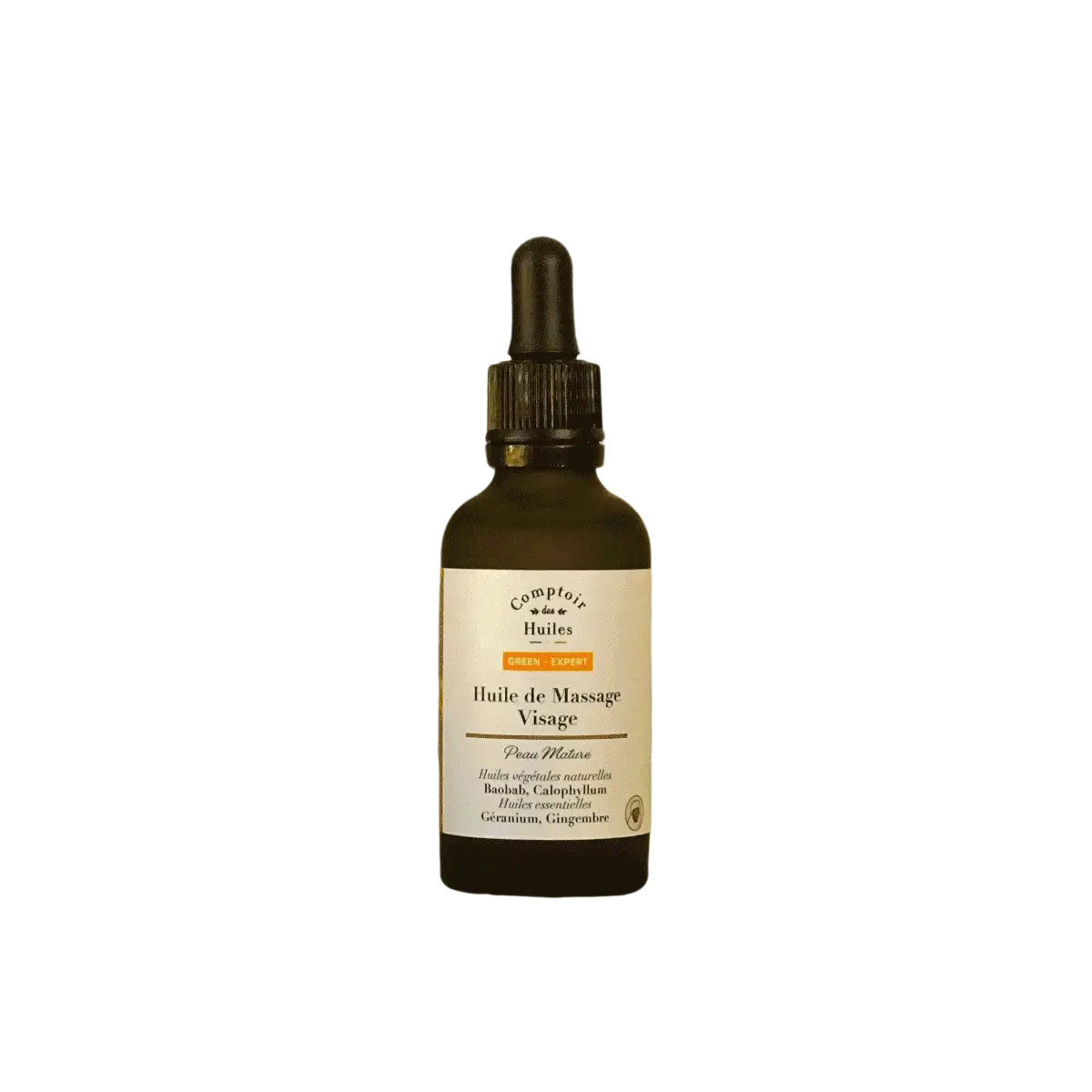 Green Expert Bio-Gesichtsmassageöl von COMPTOIR DES HUILES, für reife Haut, flüssiges Massageöl in 100 ml Flasche