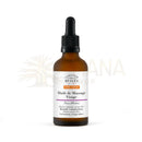Amber glasflasche mit schwarzem tropfverschluss und white label comptoir des huiles green expert bio-gesichtsmassageöl für reife haut