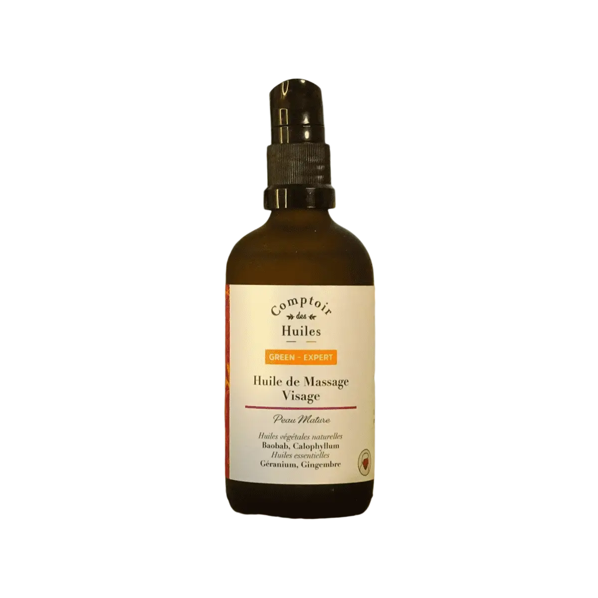Grünes Bio-Gesichtsmassageöl von COMPTOIR DES HUILES für reife Haut, 100 ml, natürliche Pflege für das Gesicht.