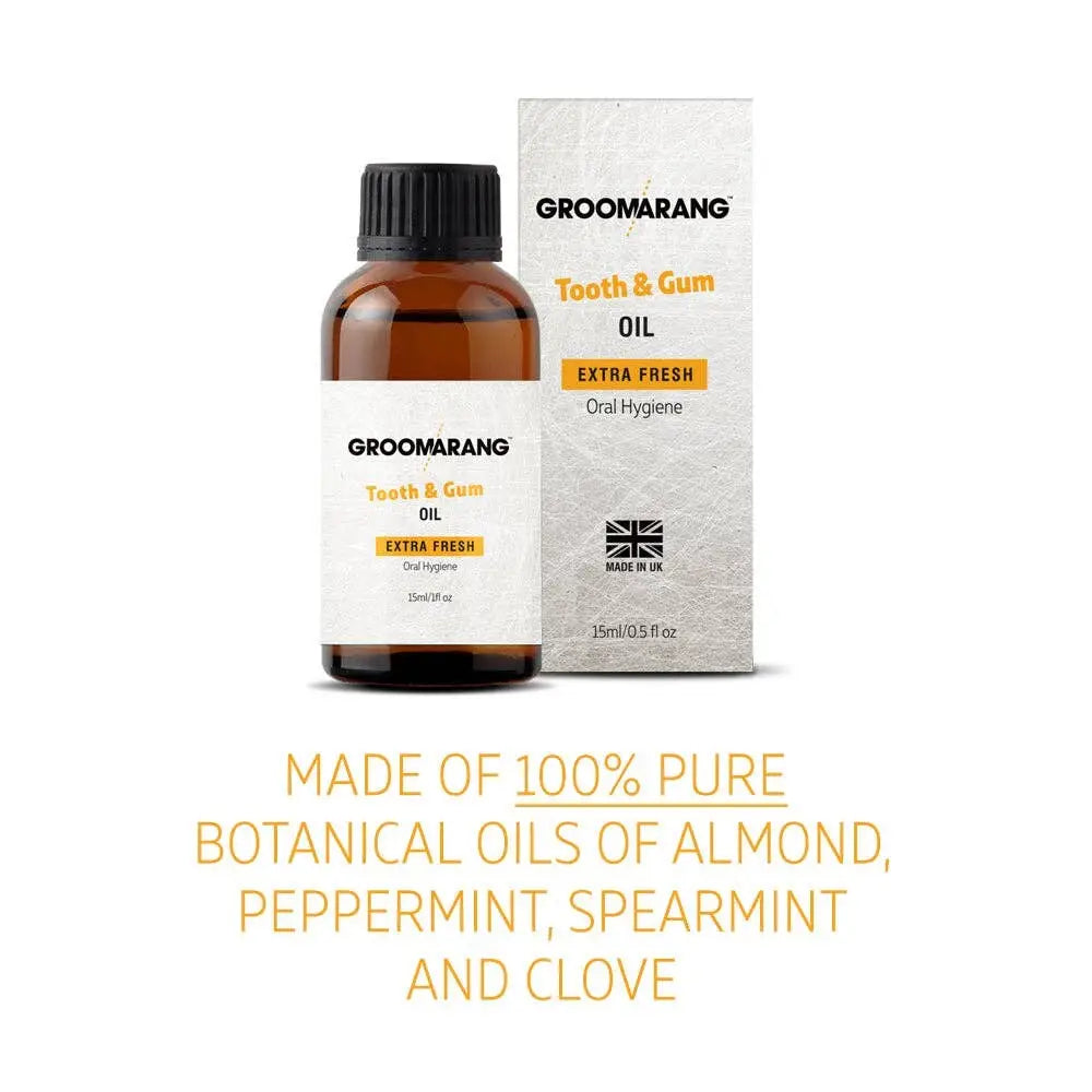 Groomarang Extra Strength Zahn- und Zahnfleischpflegeöl in 15 ml, Mund- und Zahnpflegeöl, sichtbare Flasche mit Tropfverschluss