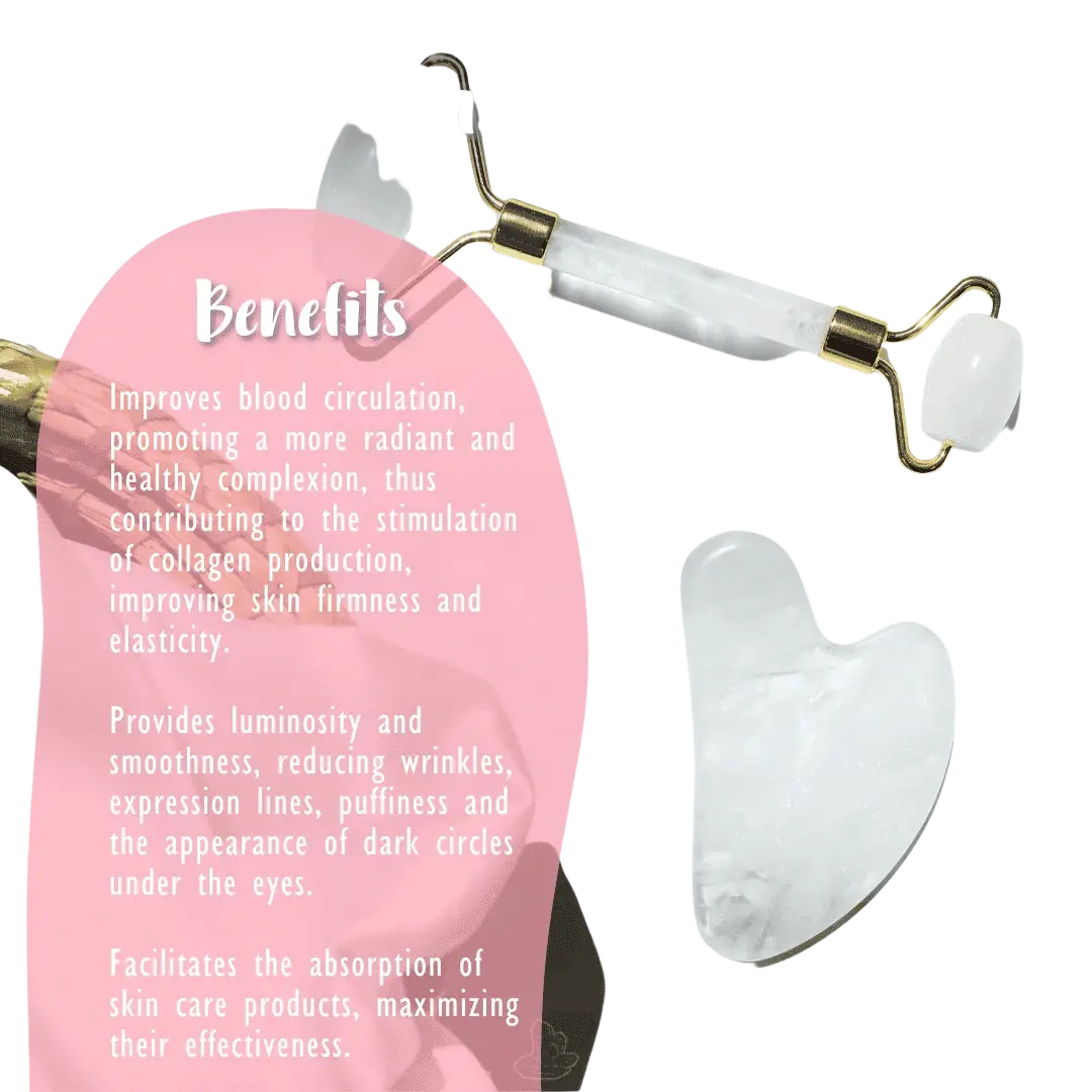 Weißes Amethyst-Gua Sha Massagegerät von Vives de la Cortada S.L, Zubehör für Therapie und Gesichtsmassage, mit Marmor-Design