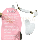 Weiß marmor roller massager mit goldfarbenen metallakzenten für gua sha amethyst im mana shop entdecken