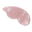 Rosenquarz Gua Sha Kürbis Massagewerkzeug mit glatter, durchscheinender Oberfläche, ideal für Gesicht und Körper.