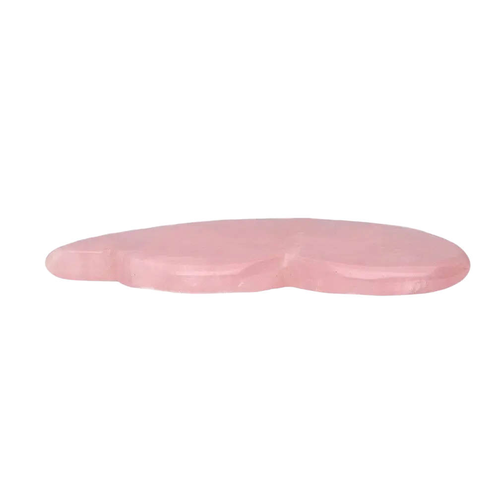 Transparents Rosenquarz Gua Sha Kürbis Massagewerkzeug von Vives de la Cortada S.L, glatte Oberfläche für Gesicht und Körper