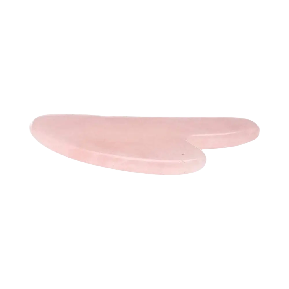 Transparenter Rosenquarz Gua Sha Massagegerät von Vives de la Cortada S.L, glattes Massagewerkzeug für Gesicht und Körper.