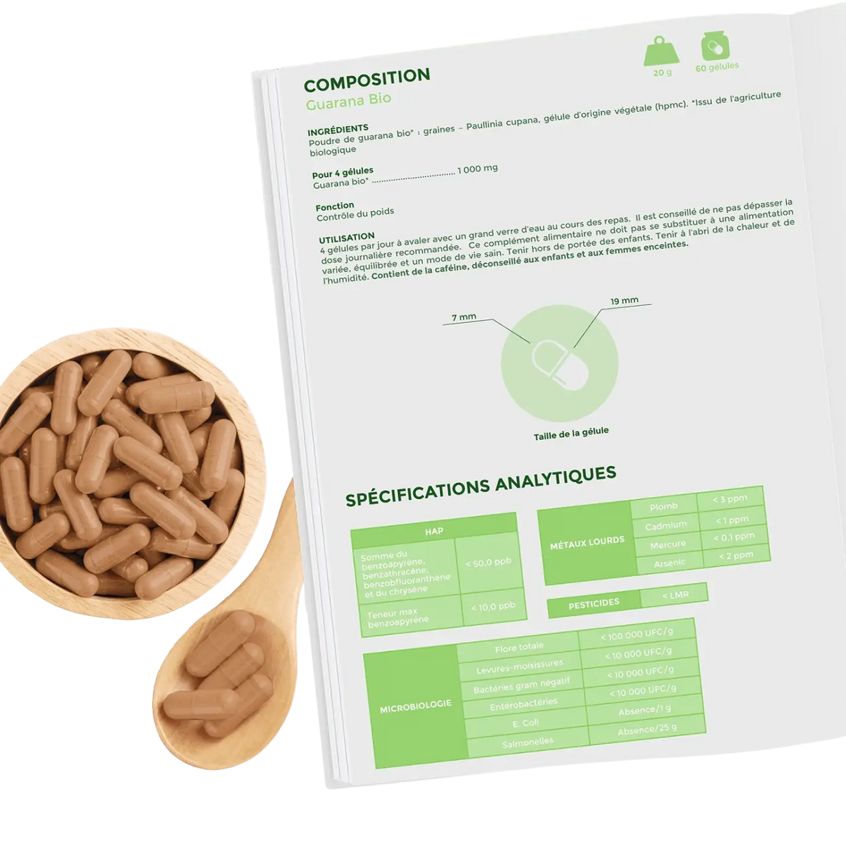 Guarana Bio Kapseln, Inhalt