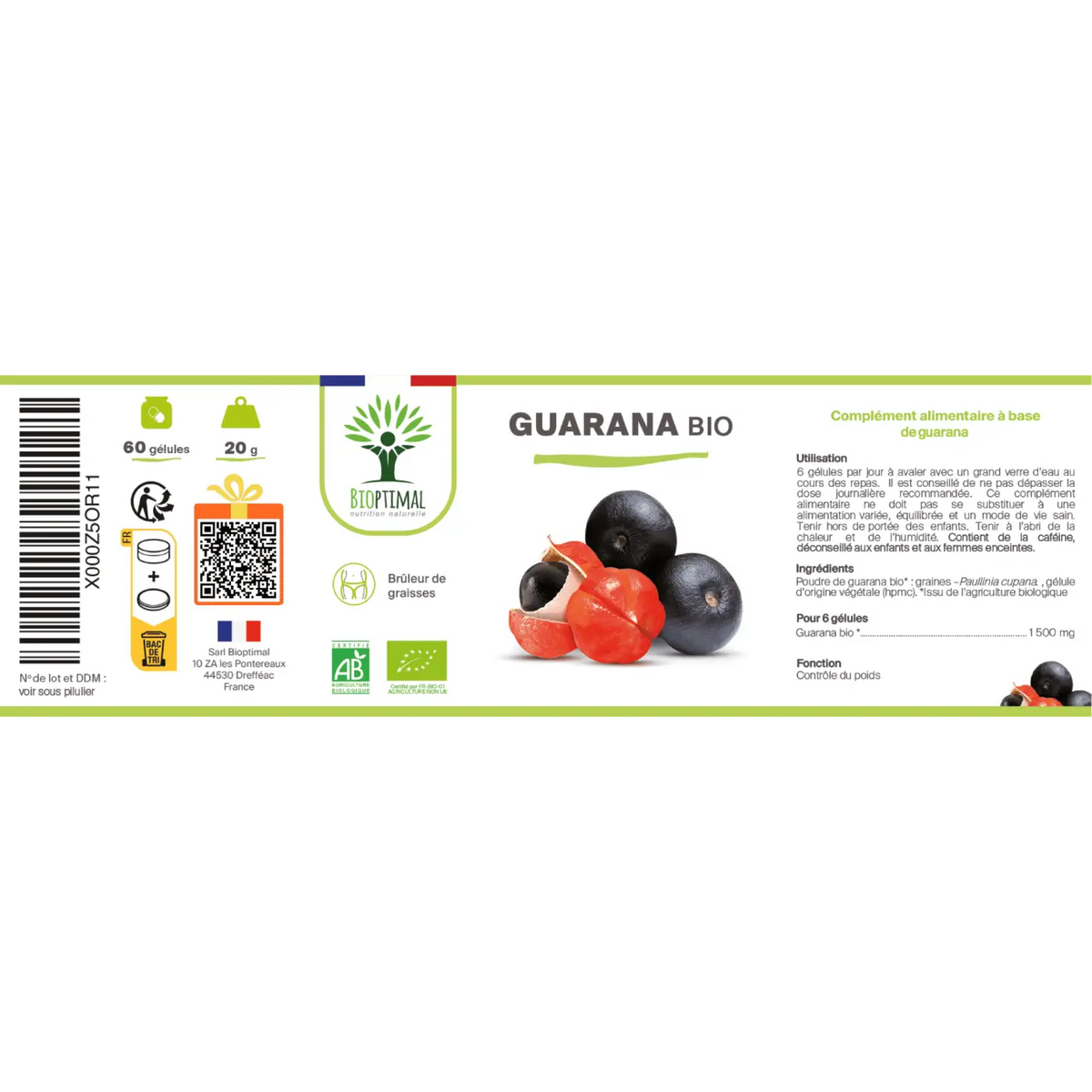 Guarana Bio Kapseln, Seitenansicht