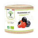Organic guarana bio kapseln für energie in zylindrischem container mit naturkartondeckel von mana shop