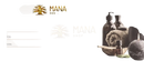 Gutschein mana kendra mit elegantem goldschriftzug und minimalistischem design für empfänger, artikel, geber und gültigkeit