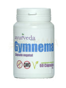 Gymnema Sylvestre Kapseln von Ayurveda Auténtico, natürliche Nahrungsergänzung zur Blutzuckerregulierung, mit grünen Kapseln.