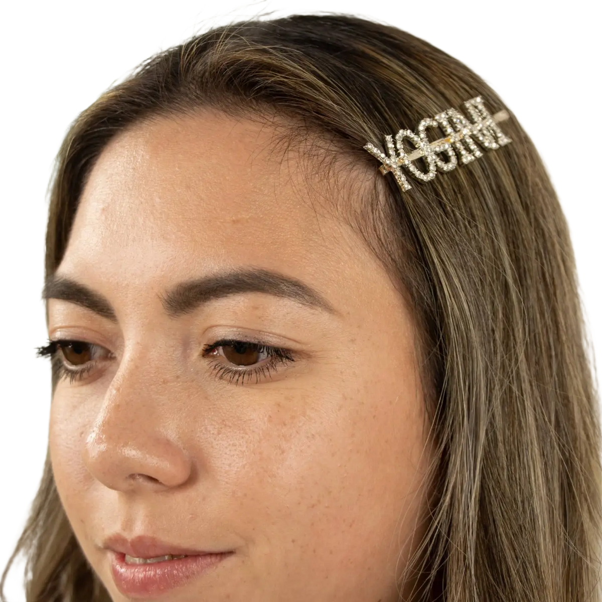 Goldfarbene Haarspangen von Myga Eco, funkelnde Haarklammern zur Dekoration und Fixierung der Haare, stilvoll und elegant.