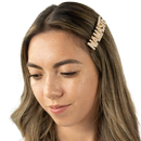 Goldfarbene haarspange mit glitzernden strasssteinen und perlen mit wilde schriftzug für your hair bei mana shop myga eco