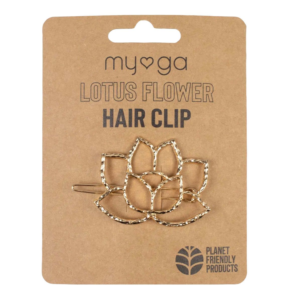 Goldene Haarspangen mit Lotusblumen-Design von Myga Eco, für dekorative Frisuren und Haarstyling.