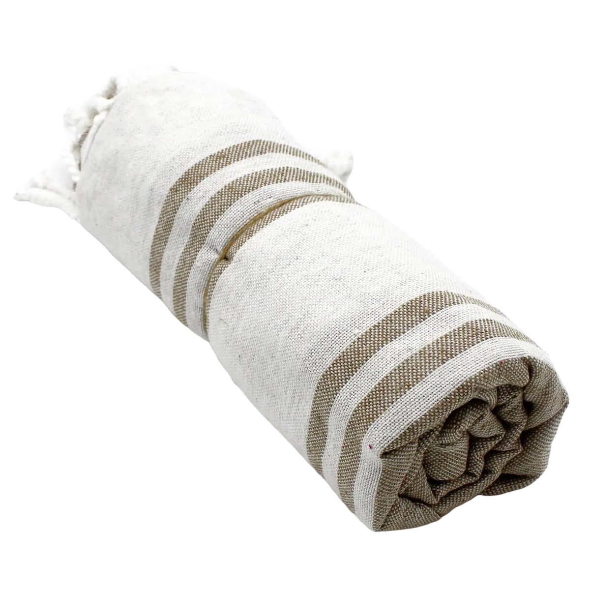 Sandfarbenes Hamam-Spa-Handtuch, 90 x 170 cm, von AW Artisan, gerollt, weiches Baumwolltuch für Sauna und Wellness.