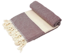 Hamamtuch elmas bordeaux 100x180cm in bordeaux und creme mit geometrischem diamantmuster und fransen am rand