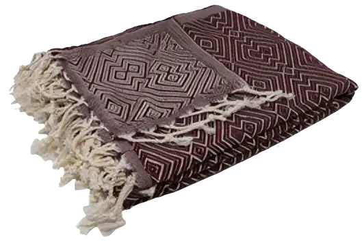 Stylisches Stefano Ferrante Hammamtuch Diamond Bordeaux aus Baumwolle, ideal für Sauna, Strand und Wellness, 100x180cm.
