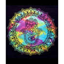 Hamsa Augenschutz Wandteppich als Ritualtuch von Yak & Yeti, bunte Hamsa-Muster, 213 x 137 cm, dekoratives Schutzsymbol