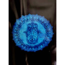 Hamsa Augenschutz Wandteppich Ritualtuch von Yak & Yeti, 213 x 137 cm, farbiges, detailliertes Ritualtuch mit Hamsa-Motiv