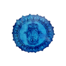 Hamsa Augenschutz Wandteppich, Ritualtuch von Yak & Yeti, 213 x 137 cm, bunter blauer Hamsa-Motiv, spirituelles Dekor