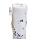 Handgefertigte Kerze mit Obsidian, Vives de la Cortada S.L, für Befreiung, als Nahrungsergänzung, weiße Kerze mit schwarzem Obsidian.