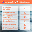 HARMONIFY Astaxanthin 12mg Nahrungsergänzung, 60 Weichkapseln mit Olivenöl und Vitamin E, antioxidative Unterstützung für Haut, Augen.