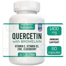 Nahrungsergänzung Quercetin mit Bromelain, Zink und Holunder in Packung, HARMONIFY, für Gesundheit und Immununterstützung