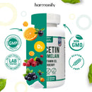 HARMONIFY Quercetin mit Bromelain und Zink Nahrungsergänzung, Nahaufnahme der Tabletten auf weißem Hintergrund