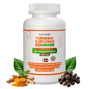 HARMONIFY Nahrungsergänzung: Vegane Kurkuma Curcumin Ingwer Kapseln, 1000mg, für Gesundheit und Wohlbefinden.