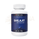 Weiße plastikflasche mit dunkelblauem etikett harmonify shilajit 20% fulvinsäure 120 kapseln image to zoom