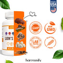 HARMONIFY Lion’s Mane Pilzkomplex mit 21 Vitalpilz-Arten, Nahrungsergänzungsmittel mit natürlichem Mushrooms-Mix.