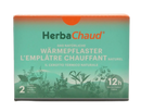 Herbachaud natürliches wärmepflaster box mit grüner und orangefarbener verpackung und botanischen illustrationen bei mana shop heat patch image to zoom