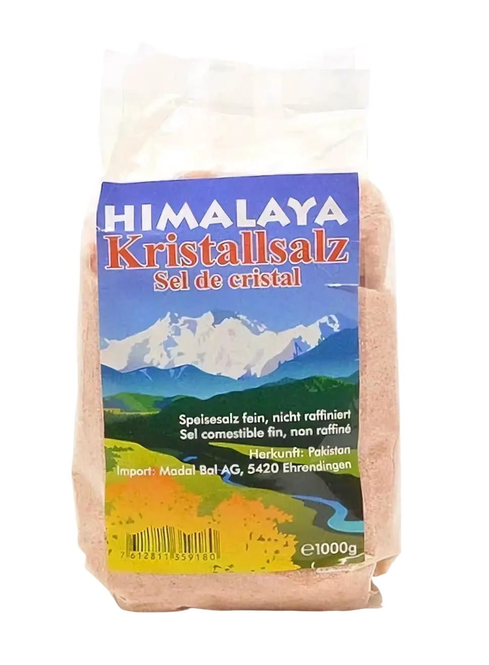 Maharishi Himalaya Salz gemahlen, 1 kg Kristallsalz in Beutel, natürliche Himalaya Gewürze und Salz für die Küche