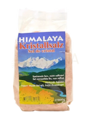 Ein 1000g beutel himalaya salz gemahlen mit feinem rosa himalayan crystal salt und gebirgslabel in mehreren sprachen