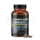 Braune glasflasche himalaya shilajit kapseln mit mineralien 400mg und fulvic acid für vitale kraft