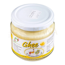 Ein glas himmelrieder chrüterhäx bio knospe schweiz geklärte butter ghee mit weißem deckel und gelbem etikett