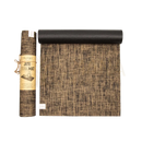 Hochwertige braune jute yoga mat mit ultra-grip, gewebter struktur und schwarzem rand für hot yoga use