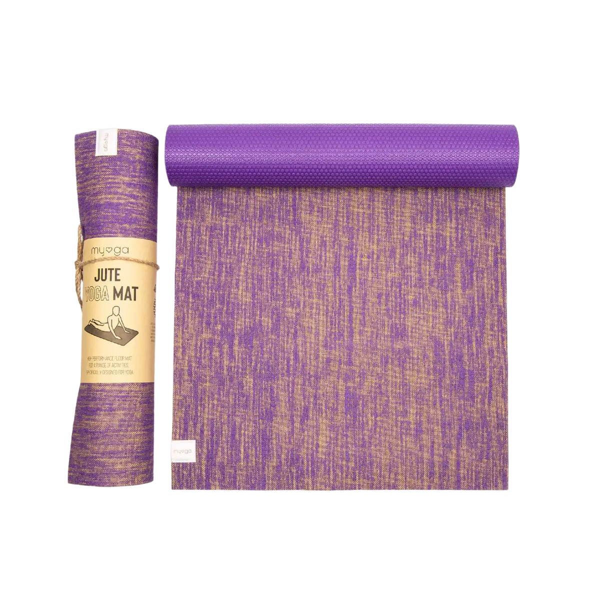 Hochwertige nachhaltige Jute Yogamatte von Myga Eco mit Ultra-Grip, natürliche Yogamatte für Yoga und Fitnessübungen