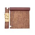 Braune jute yoga mat mit ultra-grip textur und myoga rolle für hochwertige nachhaltige jute yogamatte zum hot yoga