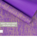 Lila jute yoga matte mit gewebter oberfläche und goldenen akzenten für hot yoga mit ultra-grip gummirücken