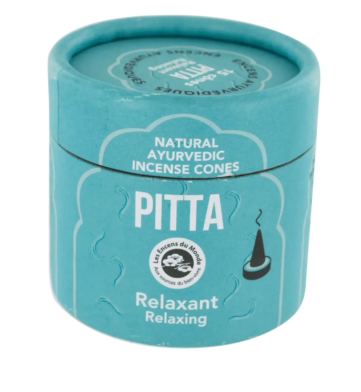 Indischer Weihrauch aus Ayurveda-Zapfen, Vatta, Kapha, Pitta, Räucherwaren von Faire Aromandise, in einer offenen Packung.