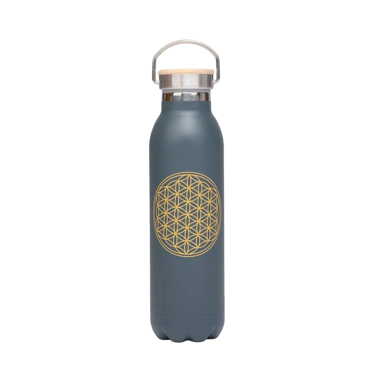 Isolier-Trinkflasche aus Edelstahl, 600ml, matte anthrazit, Bodynova, langlebige Trinkflasche für heiße und kalte Getränke