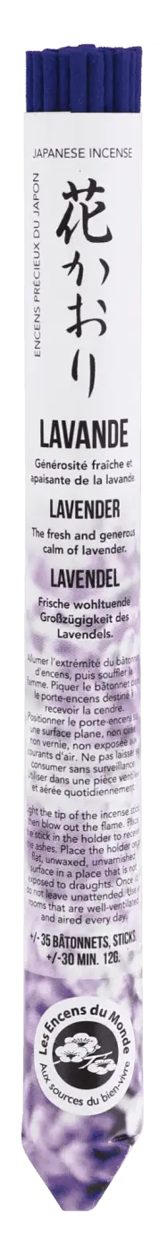 Japanische kurze Weihrauchröllchen von AROMANDISE, Lavendel-Räucherstäbchen, traditionelle Räucherware in kleiner Form