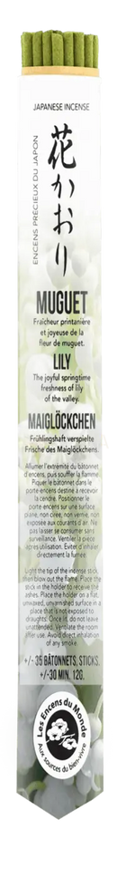 Eine transparente glasflasche mit silberkappe und japanischem etikett für japanische kurze weihrauchröllchen von mana shop